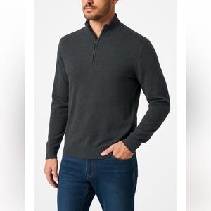 Linksoul Men's Black Zip-Up Sweater